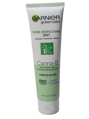 Garnier Green Labs Canna-B Pore Perfecting 3-In-1 Cleanser+Exfoliator+Mask-4.4oz